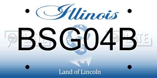 BSG04B Illinois License Plate