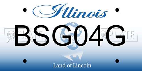 BSG04G Illinois License Plate