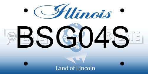 BSG04S Illinois License Plate