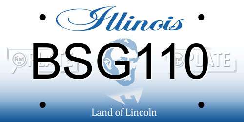 BSG110 Illinois License Plate