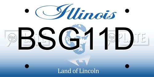 BSG11D Illinois License Plate