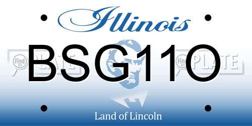 BSG11O Illinois License Plate
