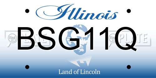 BSG11Q Illinois License Plate