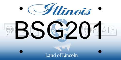 BSG201 Illinois License Plate