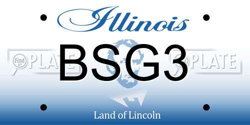 BSG3 Illinois License Plate
