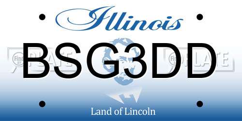 BSG3DD Illinois License Plate