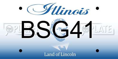 BSG41 Illinois License Plate