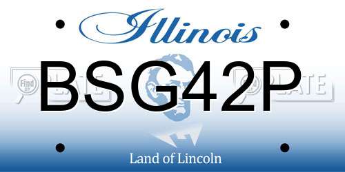 BSG42P Illinois License Plate