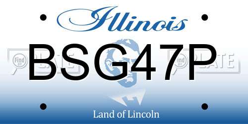 BSG47P Illinois License Plate