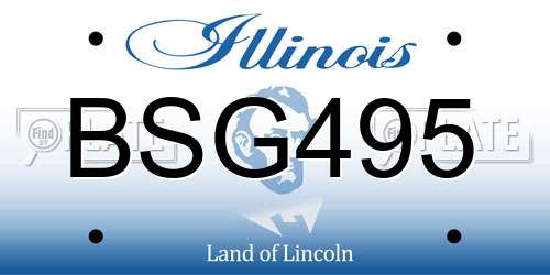 BSG495 Illinois License Plate