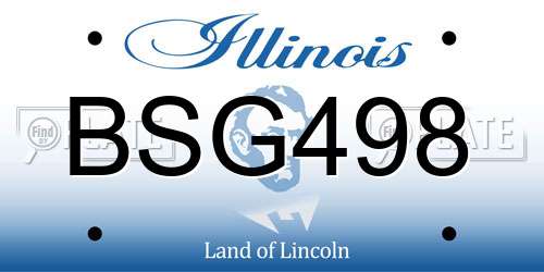 BSG498 Illinois License Plate