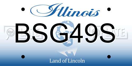 BSG49S Illinois License Plate