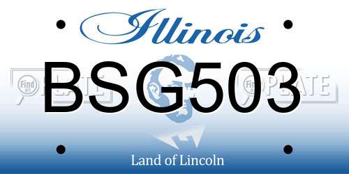 BSG503 Illinois License Plate