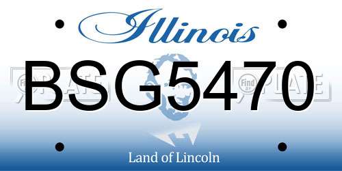 BSG5470 Illinois License Plate