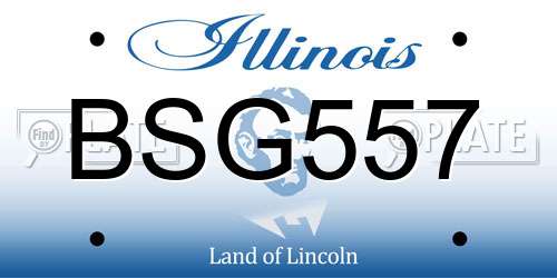 BSG557 Illinois License Plate