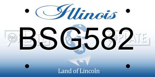 BSG582 Illinois License Plate