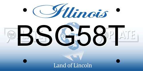 BSG58T Illinois License Plate