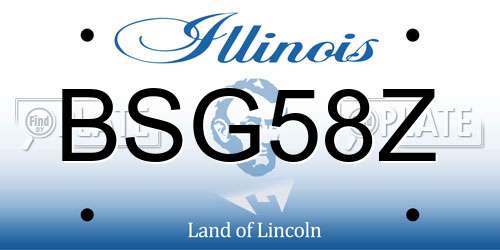 BSG58Z Illinois License Plate