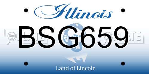 BSG659 Illinois License Plate