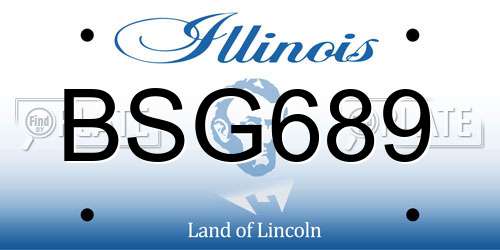 BSG689 Illinois License Plate