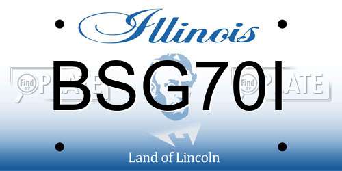 BSG70I Illinois License Plate