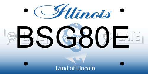 BSG80E Illinois License Plate