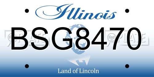 BSG8470 Illinois License Plate