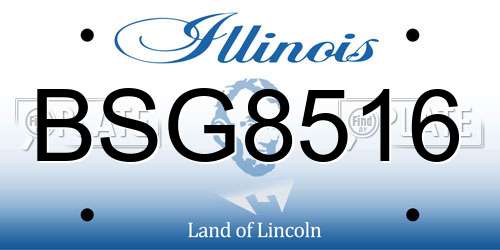 BSG8516 Illinois License Plate