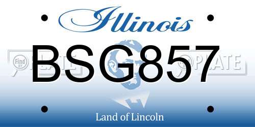 BSG857 Illinois License Plate