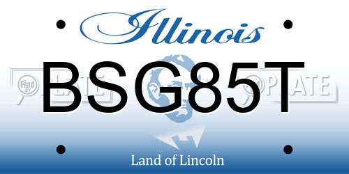 BSG85T Illinois License Plate