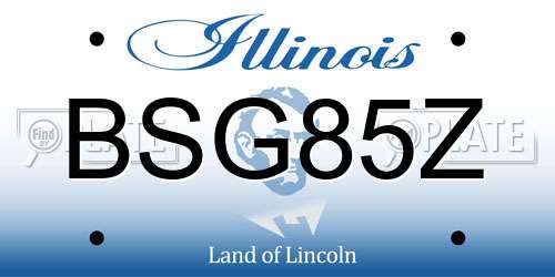 BSG85Z Illinois License Plate