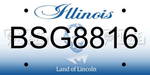 BSG8816 Illinois License Plate