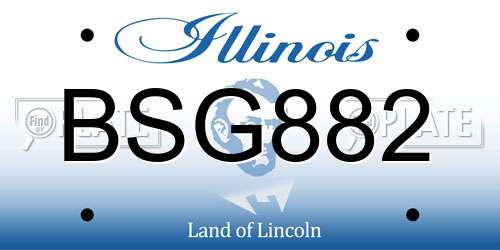 BSG882 Illinois License Plate