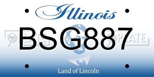 BSG887 Illinois License Plate