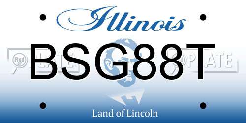 BSG88T Illinois License Plate