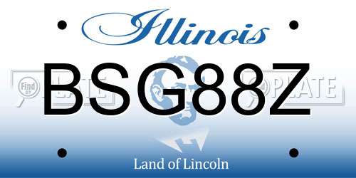 BSG88Z Illinois License Plate
