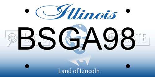 BSGA98 Illinois License Plate