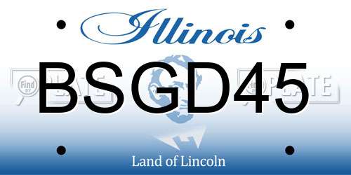 BSGD45 Illinois License Plate