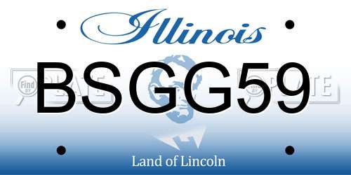 BSGG59 Illinois License Plate