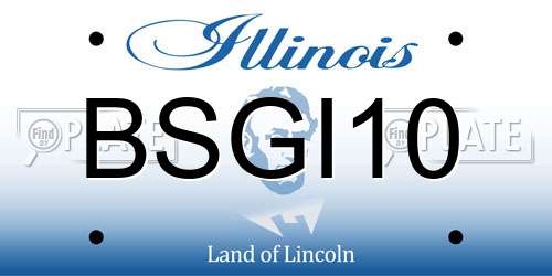 BSGI10 Illinois License Plate