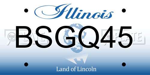 BSGQ45 Illinois License Plate