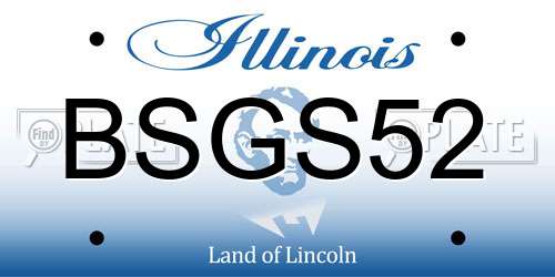 BSGS52 Illinois License Plate