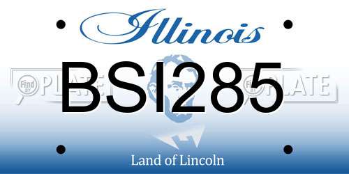 BSI285 Illinois License Plate