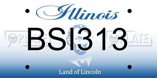 BSI313 Illinois License Plate