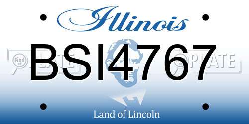 BSI4767 Illinois License Plate