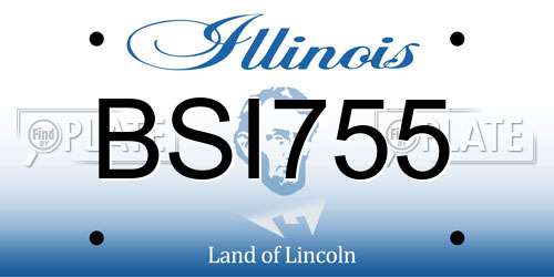 BSI755 Illinois License Plate