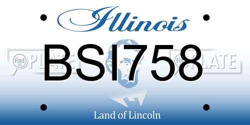 BSI758 Illinois License Plate