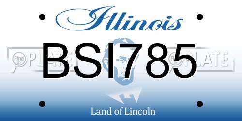 BSI785 Illinois License Plate