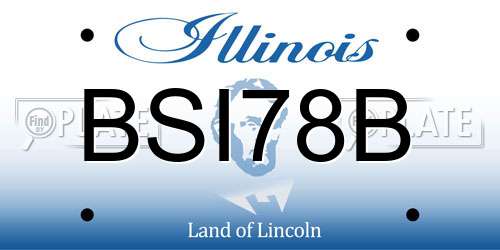 BSI78B Illinois License Plate