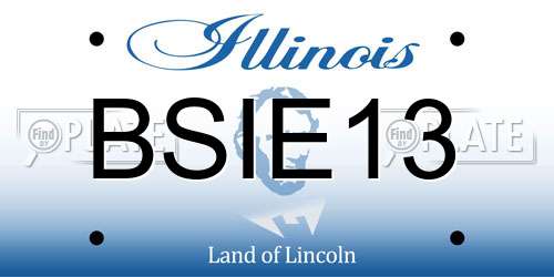 BSIE13 Illinois License Plate